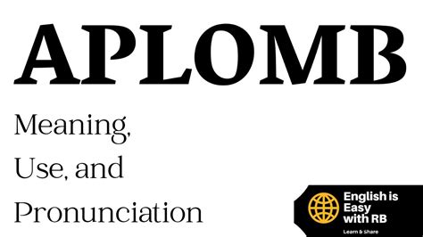 aplomb pronunciation|aplomb meaning.